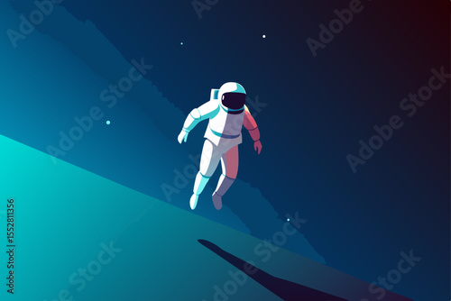 Astronaut in Deep Space: An astronaut floats weightlessly in the vast expanse of deep space, exploring the infinite wonders of the cosmos.