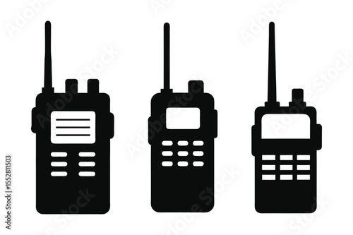 Walkie Talkie silhouette vector bundle  illustration, Black Walkie Talkie silhouette vector