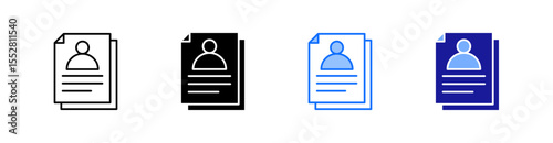 Identity Multiple Style Icon Set Vector 