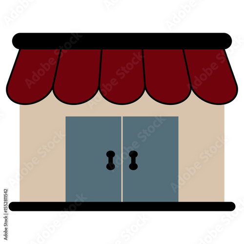 Shop Building Illustration
