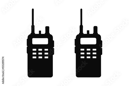 Walkie Talkie silhouette vector bundle  illustration, Black Walkie Talkie silhouette vector