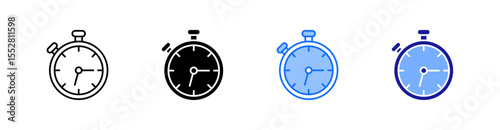 Time Multiple Style Icon Set Vector 