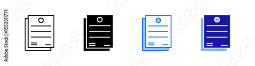 Letterhead Multiple Style Icon Set Vector 