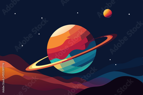 Cosmic Rings A Vibrant Planetary Landscape in Space