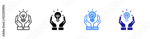 Idea Multiple Style Icon Set Vector 