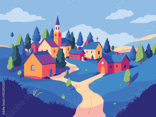village houses on the hill