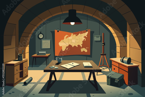 Mysterious Cartographer's Secret Underground Study Maps, Exploration, and Adventure