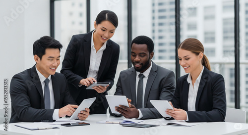business team working together in office