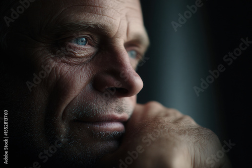 contemplative portrait of paleobotanist positioned on left side of frame