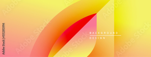 Abstract gradients blend, creating dynamic visual flow. Warm colors dominate, suggesting energy, optimism. Minimal text complements design.