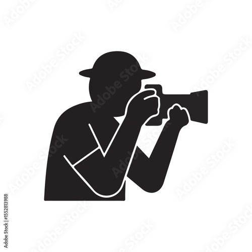 India Independence Day Vector Icon – Photographer Silhouette, perfect for infographic design and apps