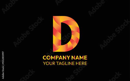 Bold Letter D with Clean and Minimal Typography Design
