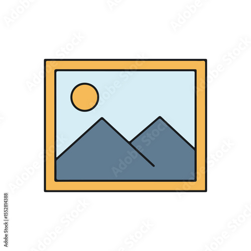 India Independence Day Vector Icon – Photo Frame Picture Icon, suitable for infographic design and applications