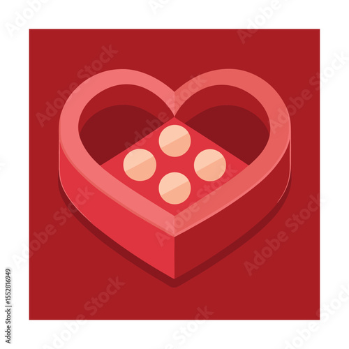 Top View Valentine Chocolate Box Design