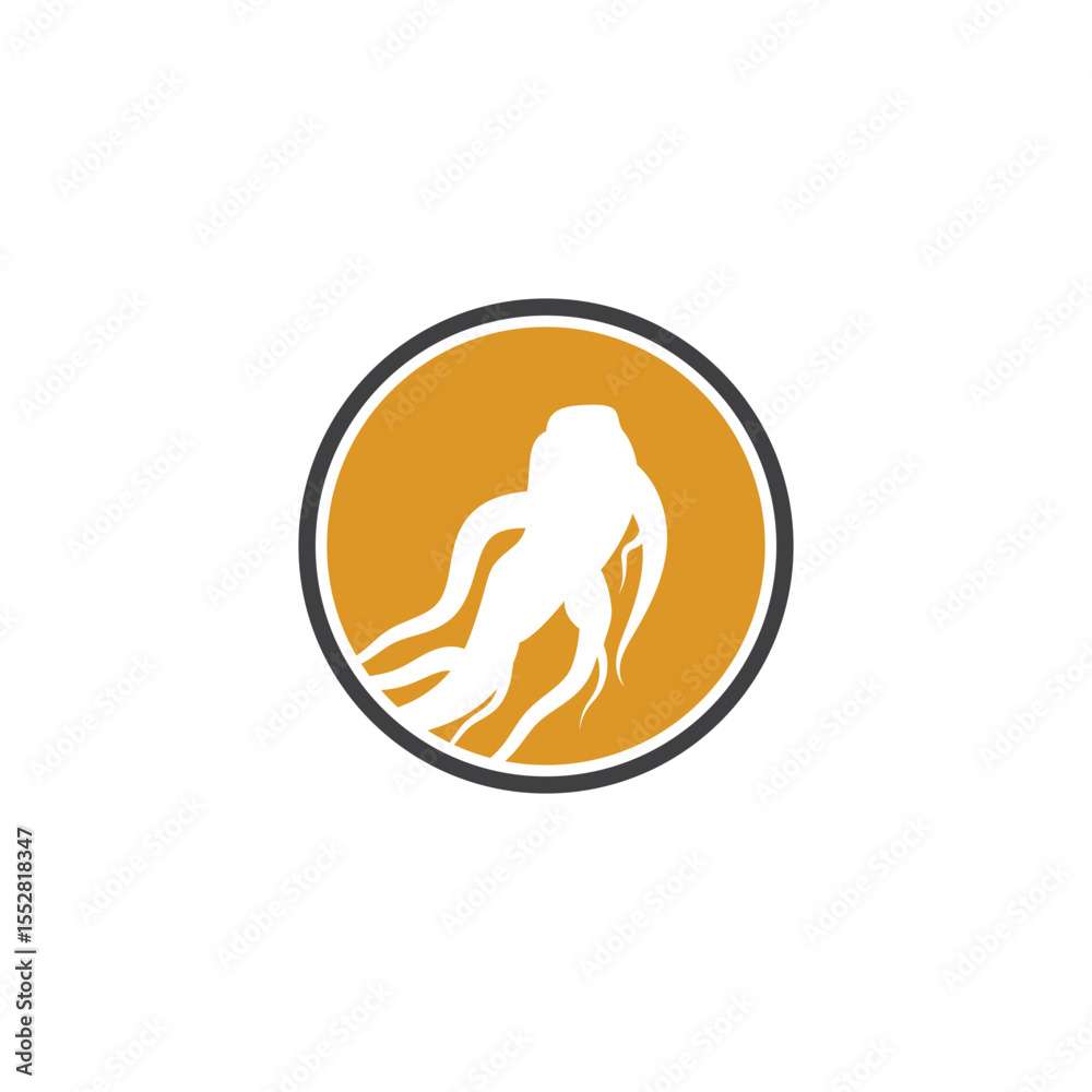 Obraz premium Stylized Ginseng logo vector and symbol