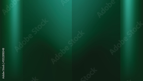 Abstract emerald green background vector with light glow, gradient, and copy space