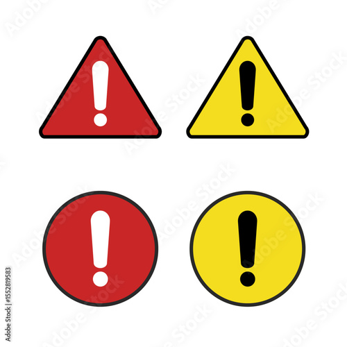 Warning Danger Sign Icon Set