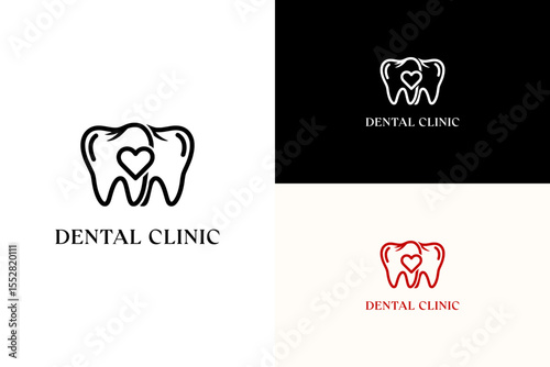 vector illustration of teeth forming a subtle heart shape, icon, logo for tooth health, teeth implant, oral care, orthodontist, dentist, root canal, tooth cleaning, dental clinic, and more