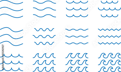 海・波・水のアイコンセット