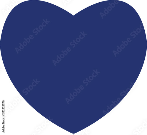 Valentine blue heart icon. Heart shape paste on white background.