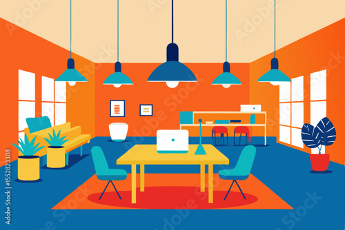 Vibrant Modern Office Interior Design A Colorful Workspace