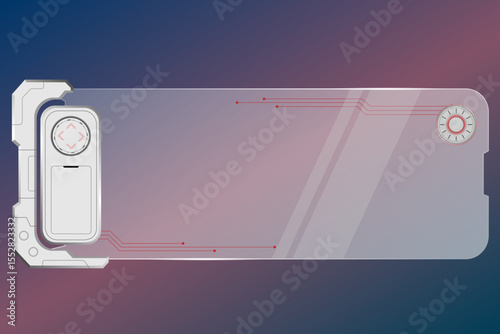 Futuristic Glass UI Element with Light Effects

