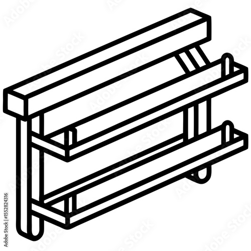 Minimalist Wall Rack Vector Design