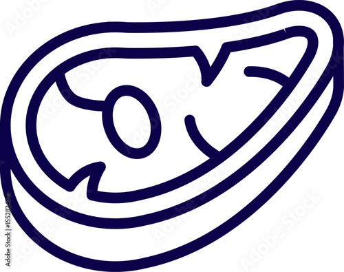 Vector illustration of a meat slice. A piece of meat. Fresh meat vector. Piece of beef icon, logo for meat