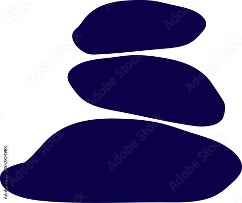 Stone for spa silhouette vector. Zen stones on white background. stack of stones vector silhouette. Very simple flat and single minimalist Pebble Stack Silhouettes
