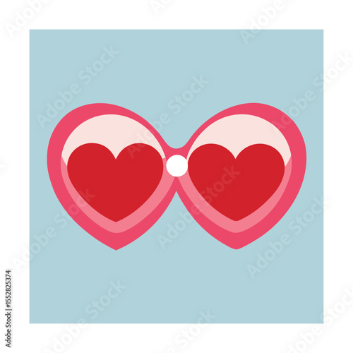 Valentine Heart Sunglasses Fun Background Vector