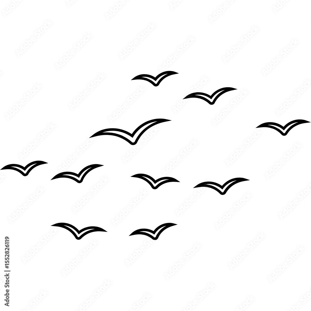 Naklejka premium Outline Bird Group