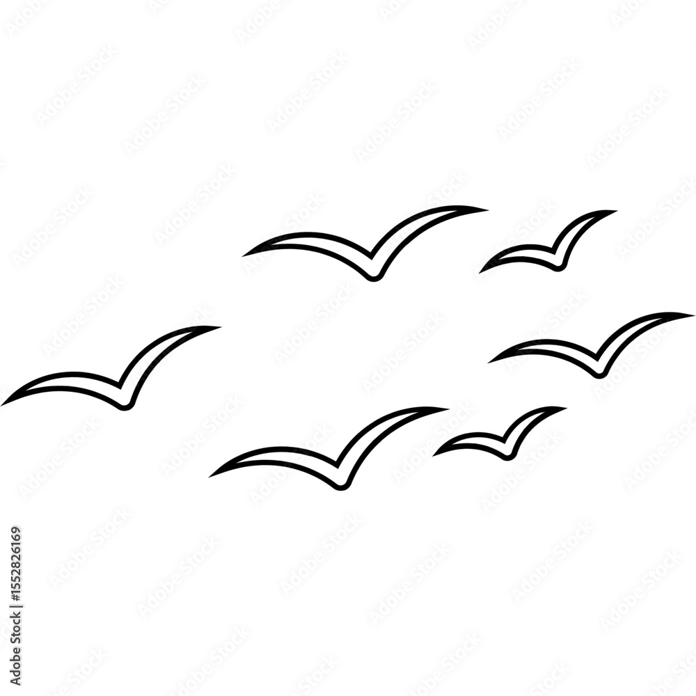 Fototapeta premium Outline Bird Group