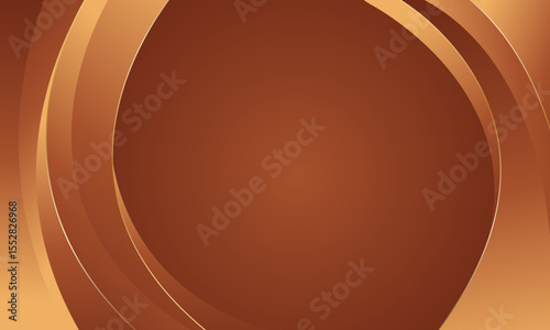 Abstract bronze luxury curve background with gold accents. Elegant metallic design style for templates, banners, covers, sales, business, events, awards, websites, pages, and more