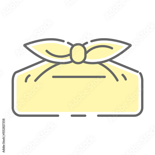 Wrapped bento lunch box with cloth icon