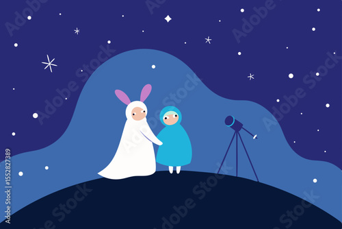 Boy on Paper Airplane Soaring Through the Night Sky Dreams of Adventure and Flight