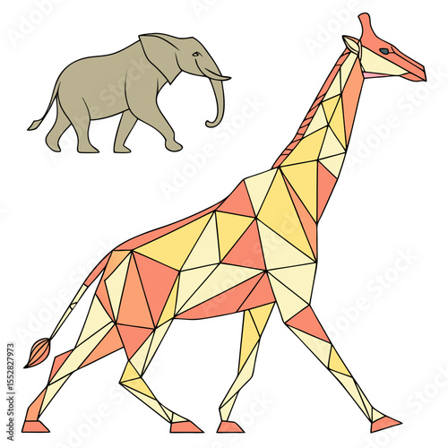 low poly 3d animal icons pastel colors