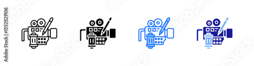 Film Editor Multiple Style Icon Set Vector 