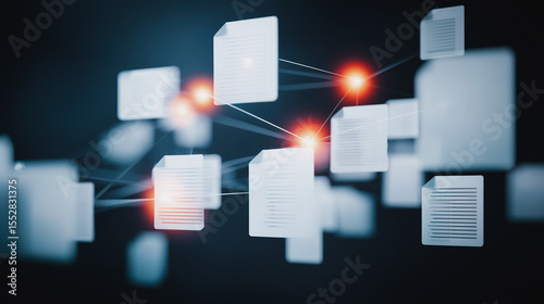 Digital Networked Files: Capturing the essence of interconnected data in a modern, technological world. Highlighting the seamless flow of information and digital networking.