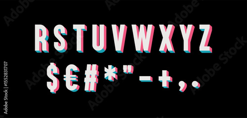 3D Tipography set on black background