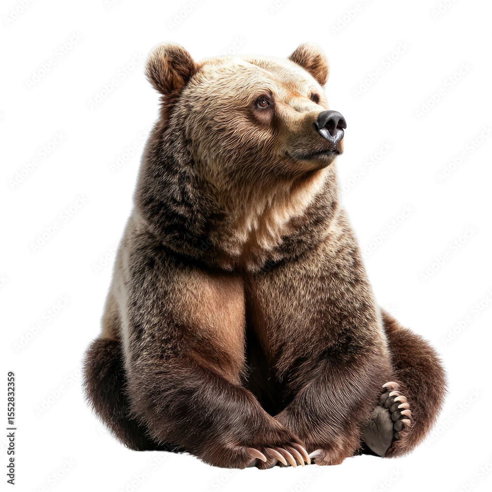 Fototapeta premium Realistic Portrait of a Bear Sitting with Natural Expression