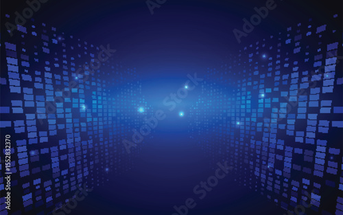 Modern Gradient Blue Techno Vector Background 