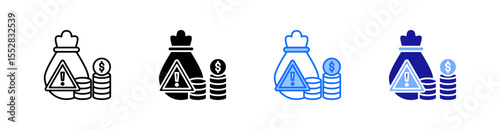 Crisis Multiple Style Icon Set Vector 