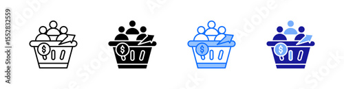 Consumer Confidence Multiple Style Icon Set Vector 