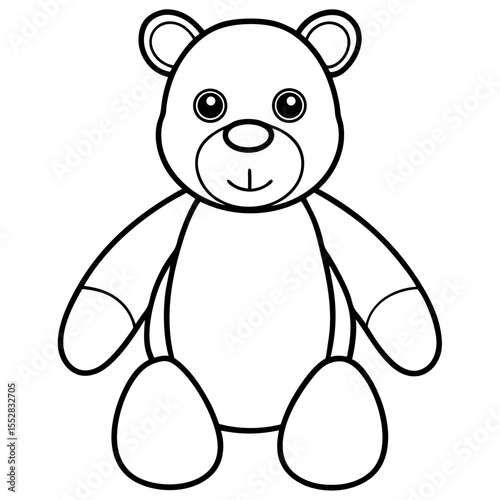 Minimal Plush Toy Line Art
