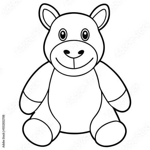 Minimal Plush Toy Line Art