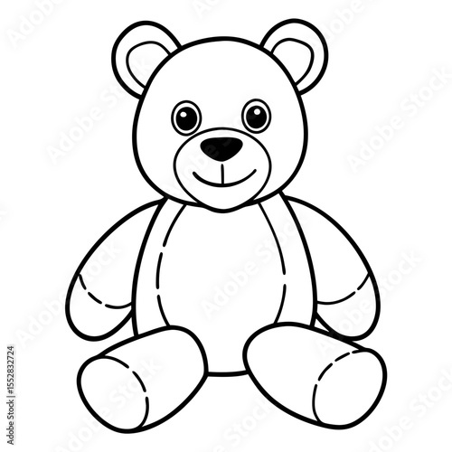Minimal Plush Toy Line Art