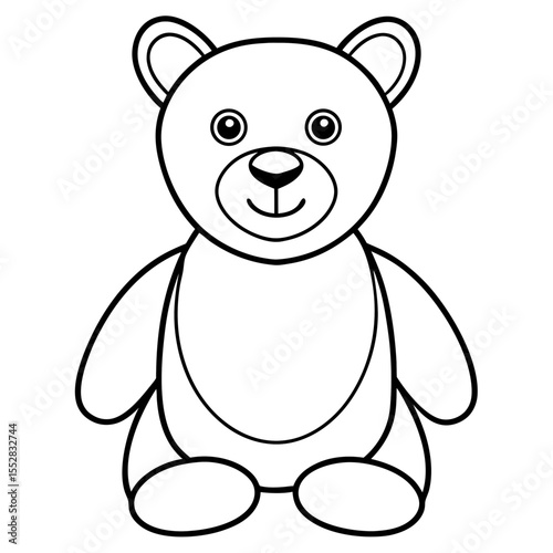 Minimal Plush Toy Line Art