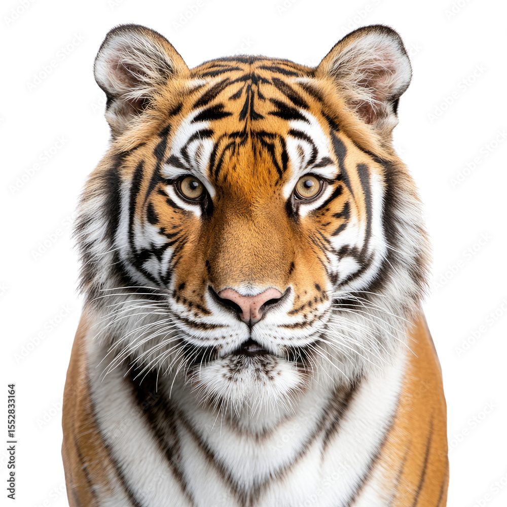 Fototapeta premium Majestic Close-Up of a Bengal Tiger with Intense Gaze and Stripes