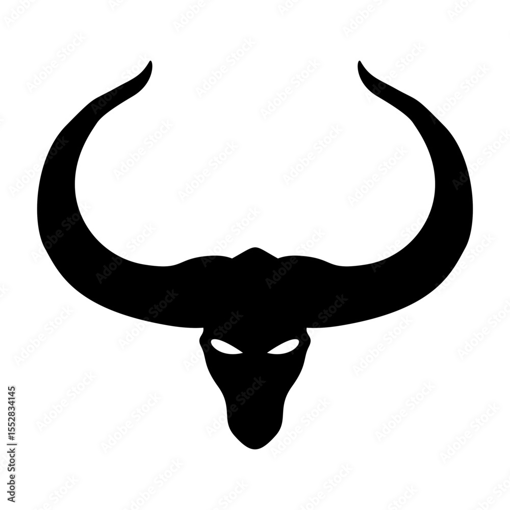 Obraz premium Horned demon head silhouettes illustration