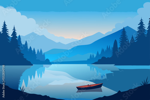 mountain lake and mountains